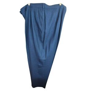 Lane Bryant Womens Blue Wool Blend Pants Plus Size 26 Lined Pleated JJ4054